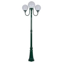 Lisbon Triple 25cm Spheres Curved Arms Tall Post Light Green - 15761