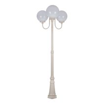 Lisbon Triple 30cm Spheres Curved Arms Tall Post Light Beige - 15764
