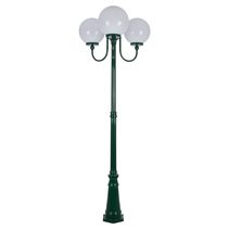 Lisbon Triple 30cm Spheres Curved Arms Tall Post Light Green - 15767