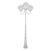 Lisbon Triple 30cm Spheres Curved Arms Tall Post Light White - 15769