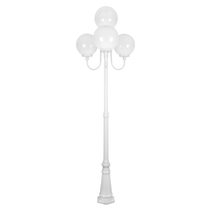 Lisbon Four 30cm Spheres Curved Arms Tall Post Light White - 15781