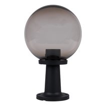 Ivela 25cm Smoke Sphere Pillar Mount Light Black - 18610