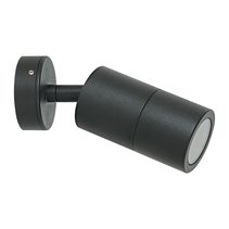 Shadow 240V GU10 Single Adjustable Wall Pillar Light Black - 49041