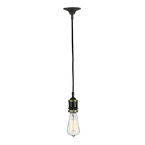 Buster 1 Light Pendant Bronze With Black Cloth Suspension - 1000077