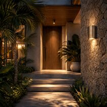Darwin 12~24V AC / DC G4 Dual Up/Down Surface Mounted Step Light Solid Bronze