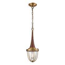 Industrial Caged Wood Pendant Satin Brass - Pendolo2