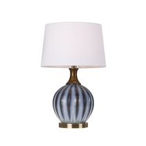 Yoni 1 Light Table Lamp Antique Brass / White - YONI TL-ABWH