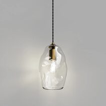Organic Medium Pendant Light Old Brass / Clear
