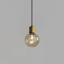 Parlour Sphere Pendant Light Old Brass / Amber