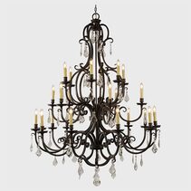 Louis 15th 24 Light Crystal Chandelier Bronze - LOI1000292