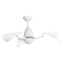 Vampire DC 42" Ceiling Fan / White Motor / Clear Blades with 15W Dimmable LED Light / Tri-Colour - MVA1043WSCR