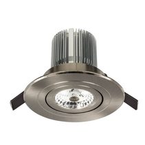 Round 10W Dimmable LED Centre Tilt Downlight Brushed Nickel / Tri-Colour - Comet02