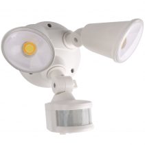 Defender 20W LED Twin Exterior Security Light With PIR Sensor White / Tri-Colour - MLXD3452WS
