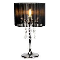 Pairs Crystal Table Lamp Chrome / Black - LL-14-0035B