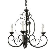 Candle 3 Light Chandelier Small Black - MD4005-3-BLK