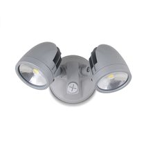 Twin Head 19W LED Exterior Spotlight Silver / Daylight - AT9132/SIL