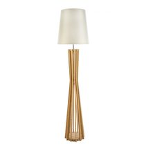 Como 1 Light Floor Lamp Wood / Beige - COMO-F/L