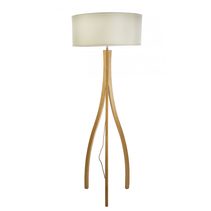 Danmark 1 Light Floor Lamp Wooden / Off White - DANMARK-F/L