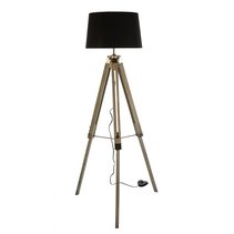Gorra 1 Light Floor Lamp Wood / Black - GORRA-FL