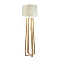 Sweden 1 Light Floor Lamp Wood / Beige - SWEDEN F/L WOOD