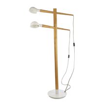 Twiny 2 Light Floor Lamp Wood / White - TWINY-2L F/L