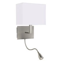 Maddox Bedside Wall Light With Flexi LED Task Light Satin Chrome - WL6519-SC