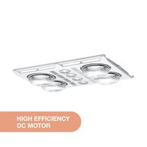 Profile Plus DC 4 3-in-1 Bathroom Heater with 4 Heat Lamps, Exhaust Fan and GU10 LED Light - MBHP4LW