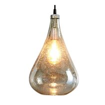 Lustre Teardrop 1 Light Stone Effect Glass Pendant Pale Green - ZAF10342