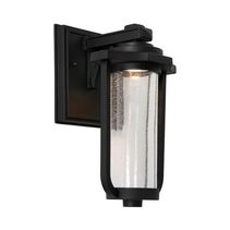 Hartwell 7W LED Wall Light Black / Clear Stippled - HART1EBLK