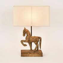 Clyde Wooden Horse Table Lamp Large Weather Barn - KITZAF14149A