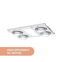 Profile Panel DC 4 3-in-1 Bathroom Heater with 4 Heat Lamps, Exhaust Fan and Tricolour LED Light - MBHN4LW