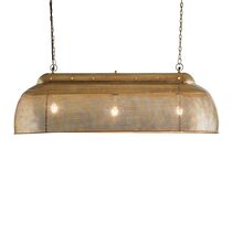 Riva Perforated Iron Dome Pendant Long Antique Brass - ZAF10317