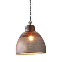Riva Perforated Iron Dome Pendant Small Black/Gold - ZAF10400