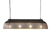 Riva Perforated Iron Dome Pendant Extra Long Black/Gold - ZAF10411