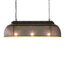 Riva Perforated Iron Dome Pendant Long Black/Gold - ZAF10503