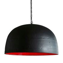 Noir Iron Dome Pendant Large Matt Black/Red - ZAF11045RD