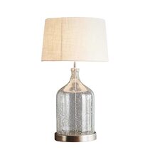Lustre Flagon Stone Effect Glass Table Lamp Clear With Shade - ZAF14114A