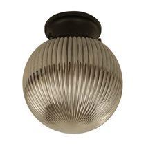 Large Spherical Ribbed Glass DIY Batten Fix Black / Smoke - DIYBAT11