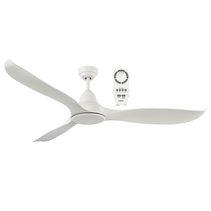 Wave 52" DC ABS Blade Ceiling Fan With Remote Control Satin White - MWF133WSR