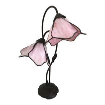 Tiffany Twin Lotus Table Lamp Pink - TL-AL/8PK
