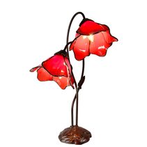 Twin Lotus Tiffany Table Lamp Red - TL-AL-8RD