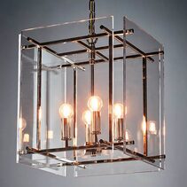 Duke Acrylic Hanging Lamp Nickel - ELZRD50714N
