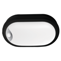 High Output 15W LED Oval Bunker With Sensor Black / Cool White - SL7271CW/BK/S