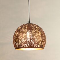 Bohemian Embossed Dome Shape Pendant Coffee - BOTANICA03A