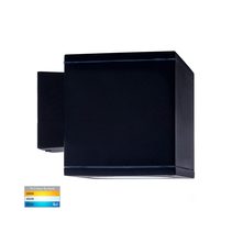 Porter 15W 240V Dimmable Square LED Wall Pillar Light Black / Tri-Colour - HV3628T-BLK-SQ