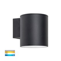 Porter 15W 240V Dimmable Round LED Wall Pillar Light Black / Tri-Colour - HV3628T-BLK