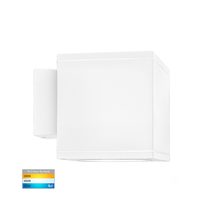 Porter 15W 240V Dimmable Square LED Wall Pillar Light White / Tri-Colour - HV3628T-WHT-SQ