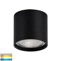 Nella 7W 240V Dimmable Surface Mounted LED Downlight Black / Tri-Colour - HV5802T-BLK