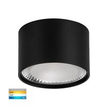 Nella 12W 240V Dimmable Surface Mounted LED Downlight Black / Tri-Colour - HV5803T-BLK