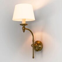 Soho Curved Wall Light Antique Brass With Oval Shade - ELPIM50002AB